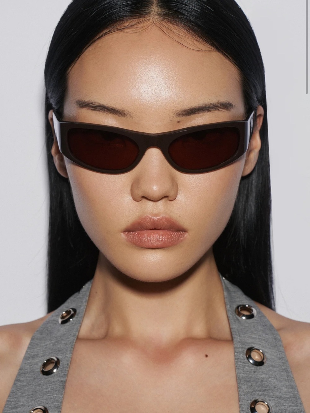 Slim Oval Brown Women's Sunglasses